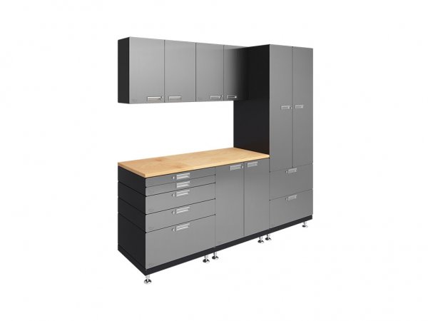 Kit 3 – Work Center Garage Cabinet System | 24”D x 90”W x 84”H